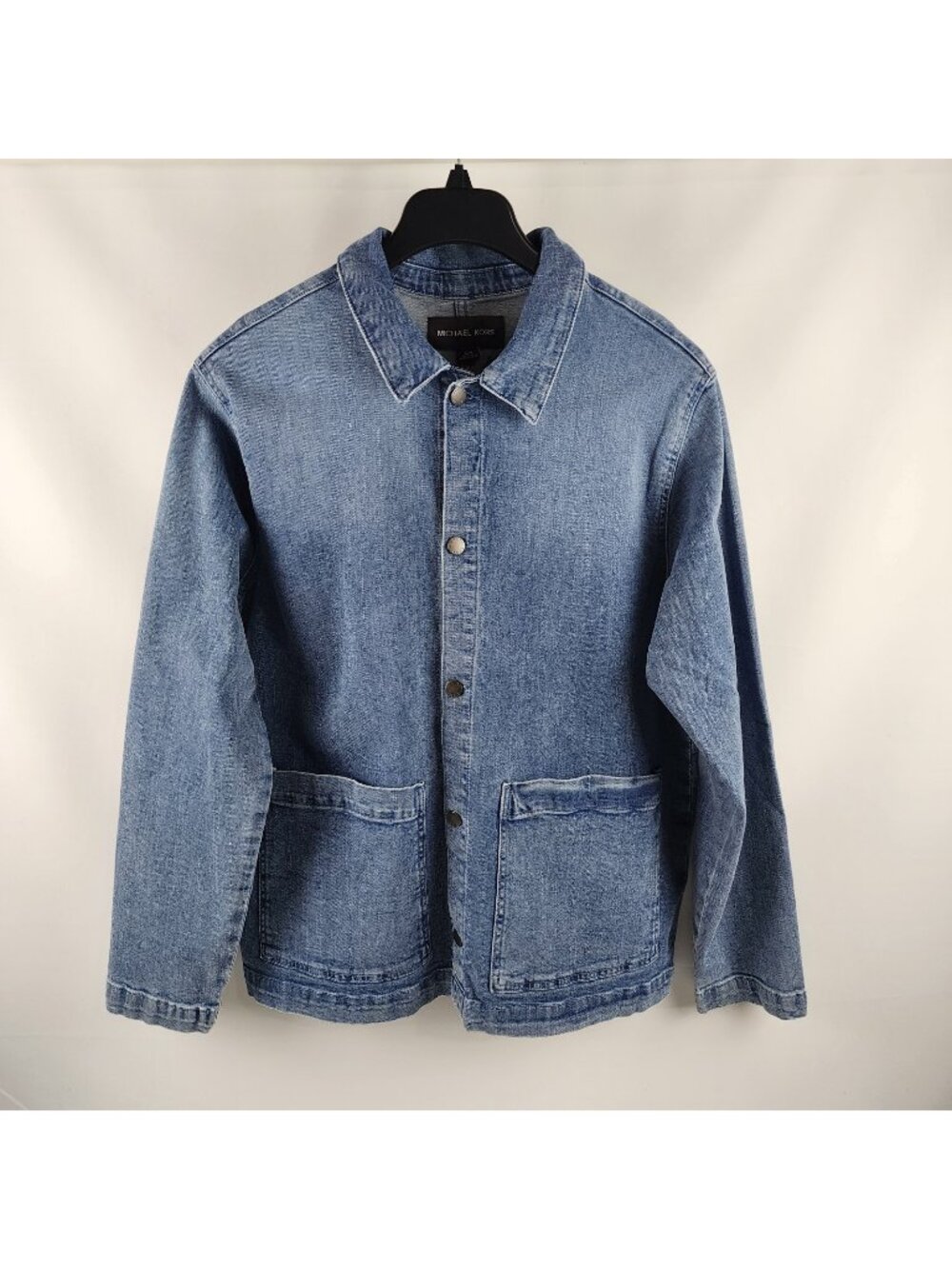 Michael Kors Jacket Mens Large Blue Beckett Chore Style Denim L/S Button Up NWT